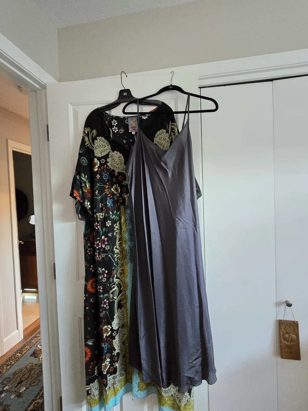 Johnny Was 3XLBoho Black Floral Printed Maxi Dress with Gold & Turquoise Accents - Picture 7 of 10